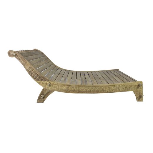 Dubbel solstol av återvunnet teak i natur, 145 x 224 x 91 cm | Lalong