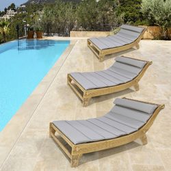 Dubbel solstol av återvunnet teak i natur, 145 x 224 x 91 cm | Lalong