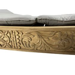 Dubbel solstol av återvunnet teak i natur, 145 x 224 x 91 cm | Lalong