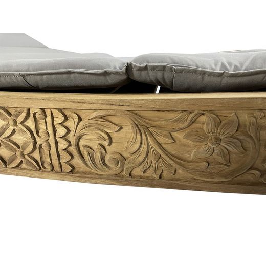 Dubbel solstol av återvunnet teak i natur, 145 x 224 x 91 cm | Lalong