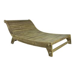 Dubbel solstol av återvunnet teak i natur, 145 x 224 x 91 cm | Lalong