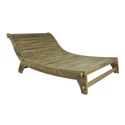 Dubbel solstol av återvunnet teak i natur, 145 x 224 x 91 cm | Lalong