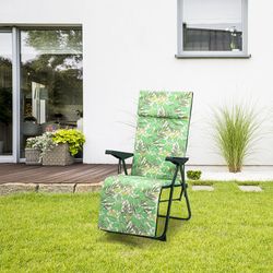 Relax lounger with headrest with 5 positions, 3 cm padding and steel structure, 76x60x108 cm