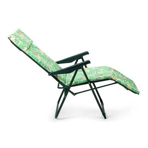 Relax lounger with headrest with 5 positions, 3 cm padding and steel structure, 76x60x108 cm