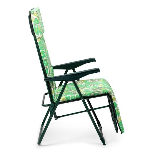 Relax lounger with headrest with 5 positions, 3 cm padding and steel structure, 76x60x108 cm