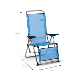 5-position relax lounger, with anatomical backrest, in textileine and aluminum structure, 75x63x114 cm
