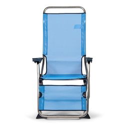 5-position relax lounger, with anatomical backrest, in textileine and aluminum structure, 75x63x114 cm