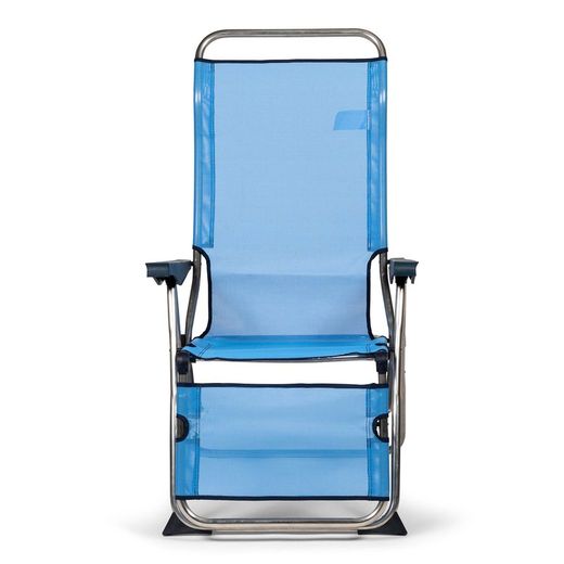 5-position relax lounger, with anatomical backrest, in textileine and aluminum structure, 75x63x114 cm