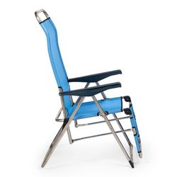 5-position relax lounger, with anatomical backrest, in textileine and aluminum structure, 75x63x114 cm