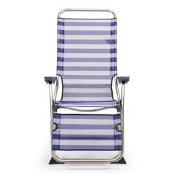 Espreguiçadeira relax de 5 posições, com encosto anatômico, em tecido e estrutura de alumínio, 75x63x114 cm