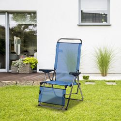 5-position relax lounger, with anatomical backrest, in textileine and aluminum structure, 75x63x114 cm