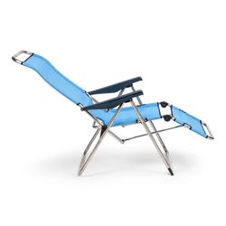 5-position relax lounger, with anatomical backrest, in textileine and aluminum structure, 75x63x114 cm
