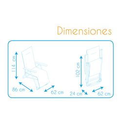 Superrelax sunbed with 6-position anatomical headrest with 5 cm padding and steel frame, 86x62x114 cm