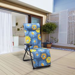 Superrelax sunbed with 6-position anatomical headrest with 5 cm padding and steel frame, 86x62x114 cm
