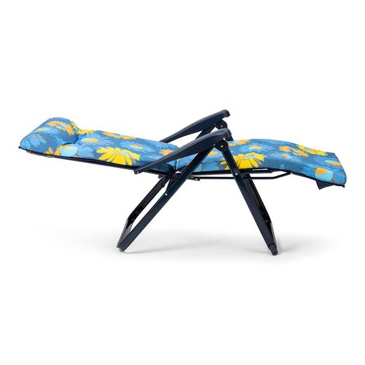 Superrelax sunbed with 6-position anatomical headrest with 5 cm padding and steel frame, 86x62x114 cm