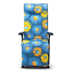 Superrelax sunbed with 6-position anatomical headrest with 5 cm padding and steel frame, 86x62x114 cm