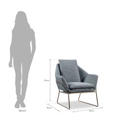 YOUR | Gray-blue upholstered armchair 78 x 78 x 77 cm