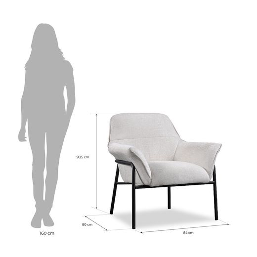 UDINE | Beige gepolsterter Sessel 80 x 84 x 90,5 cm