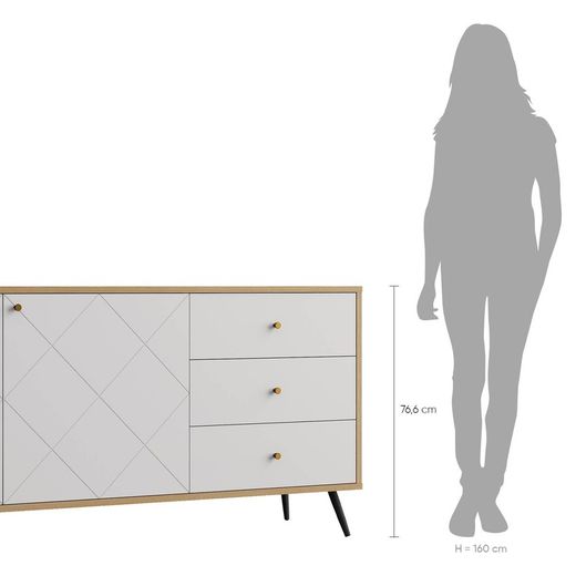 Aparador Pärumm Ukko White 176x40x76 cm