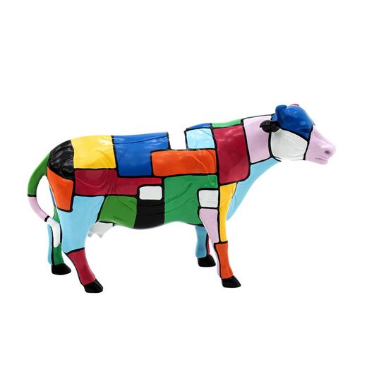 Figura decorativa vaca de Poliresina Multicolor M 63x18x39cm | Chap