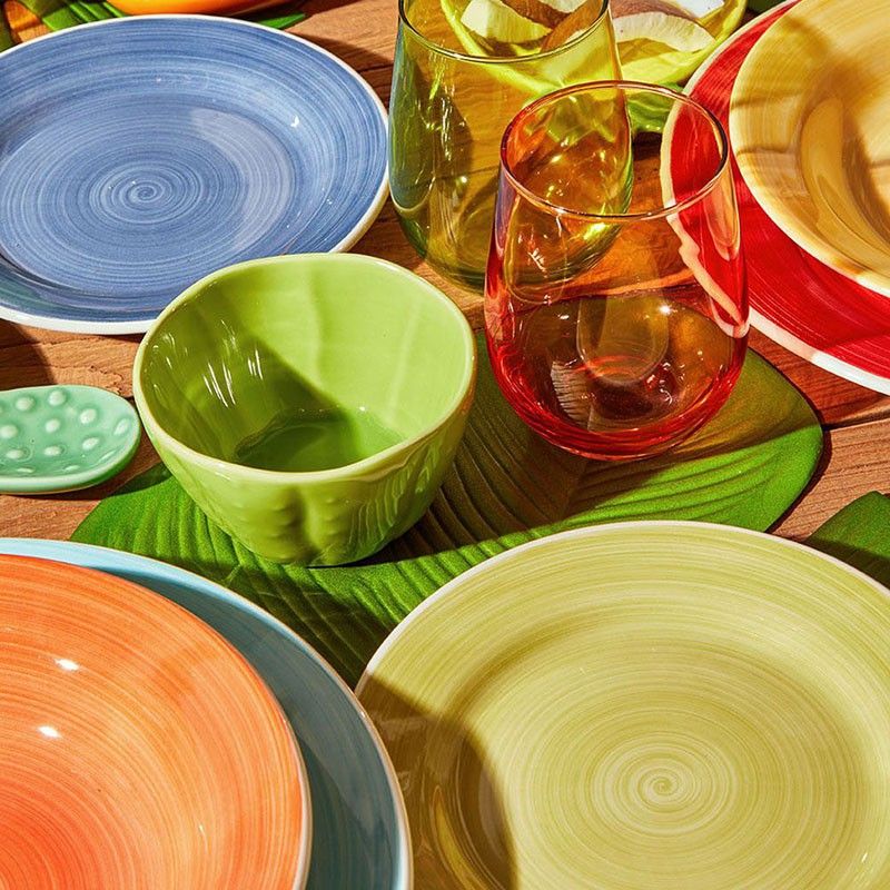 42 delige serviesset - 6 personen - meerkleurig - aardewerk - Earth st