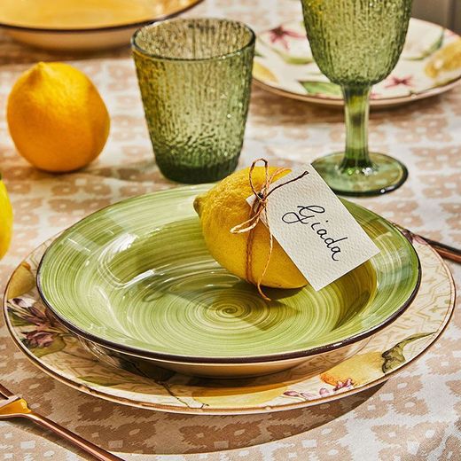 18-delig keramisch servies in veelkleurig | Zagara