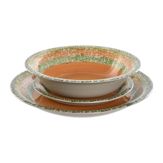 Vaisselle en grès 18 pièces en orange | Automne