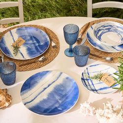 Louça de porcelana azul de 18 peças | Marea Blu