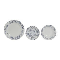 18-Piece Porcelain Dinnerware Set in White and Blue | Blue Floral