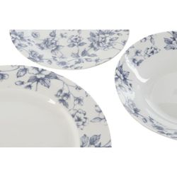 18-Piece Porcelain Dinnerware Set in White and Blue | Blue Floral
