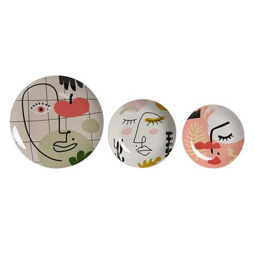 Vajilla de 18 piezas de porcelana en multicolor | Abstract