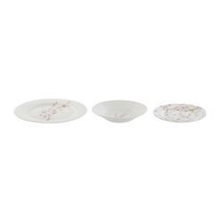 Vaisselle en porcelaine 18 pièces multicolore | amandier rose
