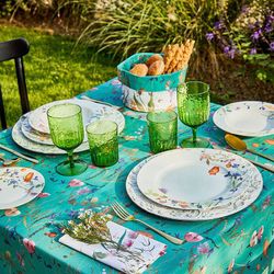 Louça de porcelana multicolorida de 18 peças | Flora