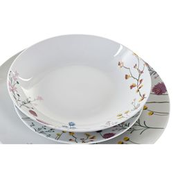 18-piece porcelain tableware in multicolor | Flowers