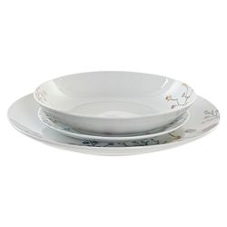 18-piece porcelain tableware in multicolor | Flowers