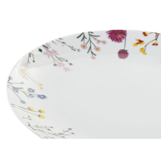 18-piece porcelain tableware in multicolor | Flowers