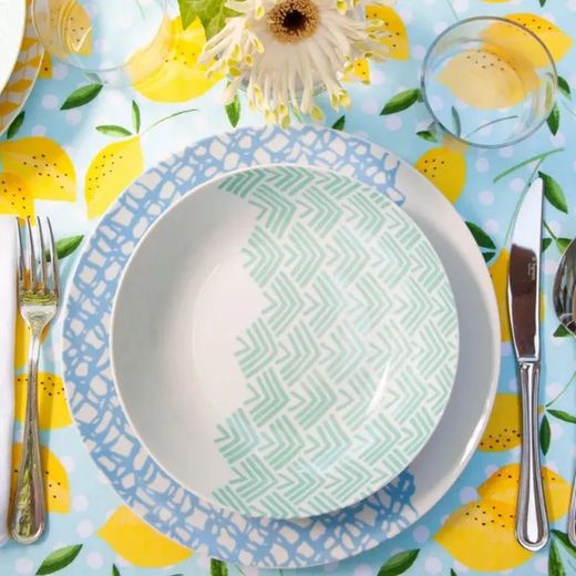 Vaisselle en porcelaine 18 pièces multicolore | Bonheur