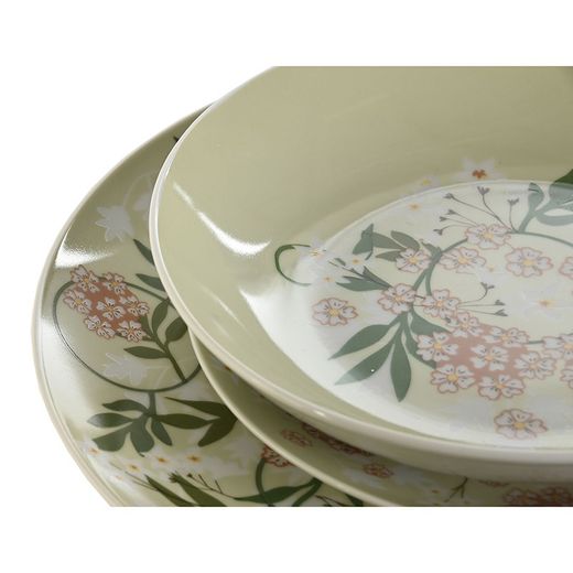 18-delig porseleinen servies in veelkleurig | Klimop & Daisy