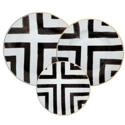 Vaisselle en porcelaine 18 pièces multicolore | Soleil et ombre