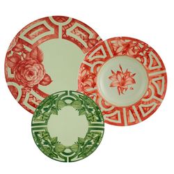 Vaisselle en porcelaine 18 pièces multicolore | Le sens