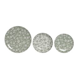 Service de table en porcelaine verte et blanche 18 pièces | Floral vert