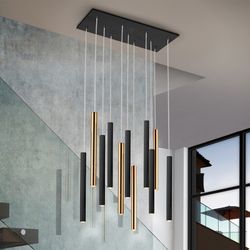 VARAS-Plafonnier Or / Noir, 25x61x40 cm