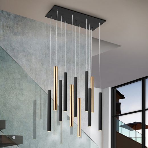 VARAS-Plafonnier Or / Noir, 25x61x40 cm