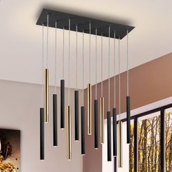 VARAS-Plafonnier Or / Noir, 25x82x40 cm