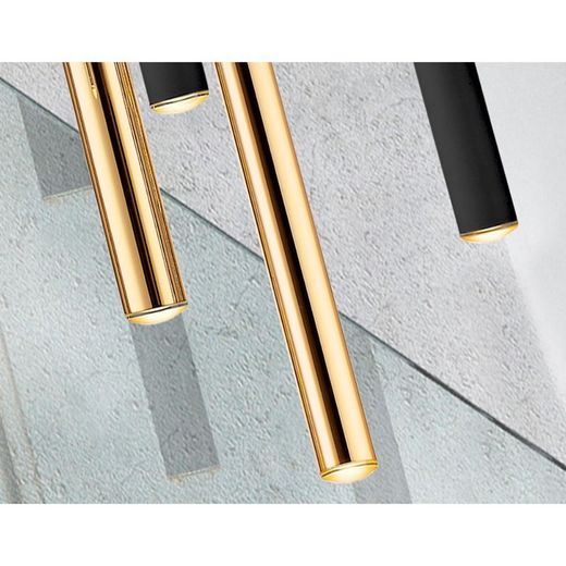 VARAS-Plafonnier Dimable Or / Noir, 25x61x40 cm