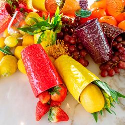 Hohes gelbes Fayenceglas, Ø 10 x 15 cm | Carmen Limon