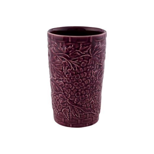 Hohes Steingutglas in Lila, Ø 10 x 15 cm | Carmen Uvas