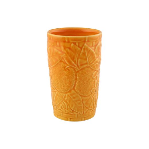 Hoog aardewerken glas in oranje, Ø 10 x 15 cm | Carmen Oranje