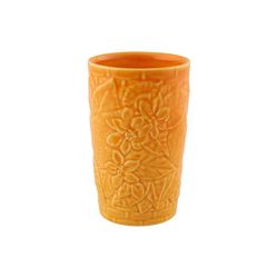 Hoog aardewerken glas in oranje, Ø 10 x 15 cm | Carmen Oranje