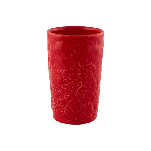 Hohes Steingutglas in Rot, Ø 10 x 15 cm | Carmen Fresas